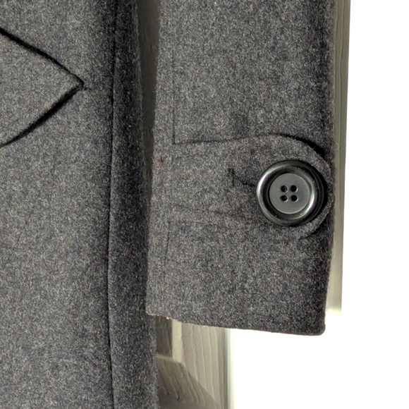 JLO By Jennifer Lopez Women's (Size PXS) Charcoal Grey Wool Blend Pea Coat - Picture 6 of 16